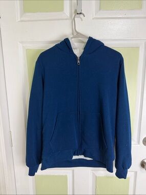 Seven Apparel Men’s Blue Zip-Up Hooded Sweatshirt - Classic Men's Hoodie Size: L